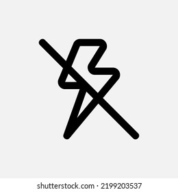 Flash off icon in line style about camera, use for website mobile app presentation