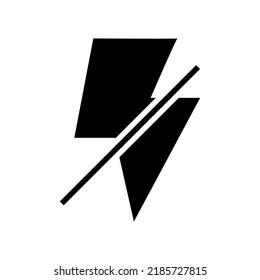 icono de flash off o logotipo símbolo de signo aislado ilustración vectorial de alta calidad estilo negro iconos vectoriales
