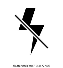 Blitz-off-Symbol oder Logo einzeln auf Zeichen, Vektorgrafik - hochwertige Vektorsymbole mit schwarzem Hintergrund
