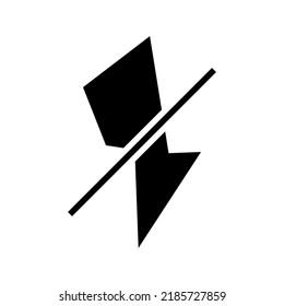 Blitz-off-Symbol oder Logo einzeln auf Zeichen, Vektorgrafik - hochwertige Vektorsymbole mit schwarzem Hintergrund
