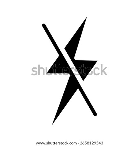 Flash off icon logo sign set vector outline