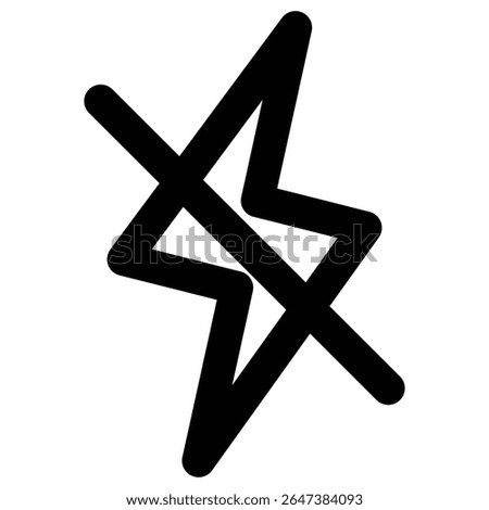 Flash off icon outline set sign