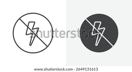 Flash off icon Outline vector sign