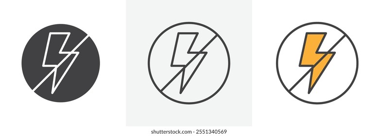 Flash off icon pack. Vector illustration. EPS10