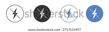 Flash off icon pictogram set. Vector icon designs