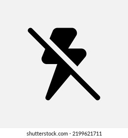 Flash off icon in solid style about camera, use for website mobile app presentation
