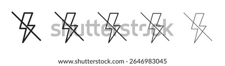 Flash off icon thin flat outline style vector sign