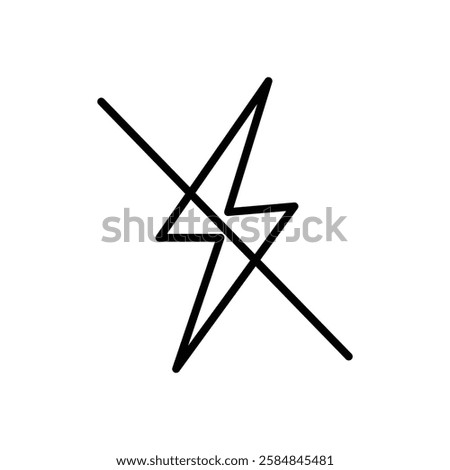 Flash off icon Thin line art isolated