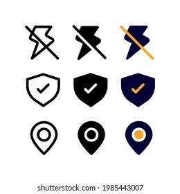 flash off icon, user interface vector icons set for web and mobile pixel perfect