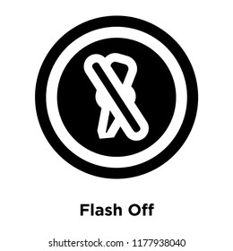 Flash Off icon vector isolated on white background, logo concept of Flash Off sign on transparent background, filled black symbol