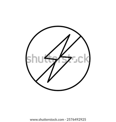 Flash off icon vector outline logo sign