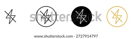 Flash off icon vector. photography settings and device indicator symbol. vector illustration.