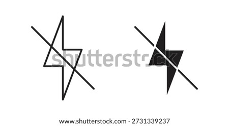 Flash off icons. Outline icons vector collection. flat illustrations