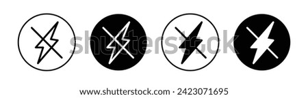 Flash off vector line icon illustration.