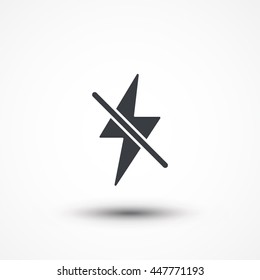 Flash off for Web and Mobile. Eps10, JPEG, Picture, Image, Logo, Sign, Design, Flat, App, UI, Web, Art, Vector, Solid Style