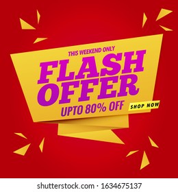 Flash offer banner template yellow