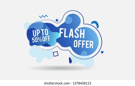 Flash Offer Design for business. Discount Banner Promotion Template