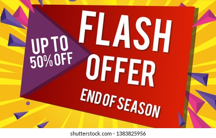 Flash Offer Design for business for business. Discount Banner Promotion Template