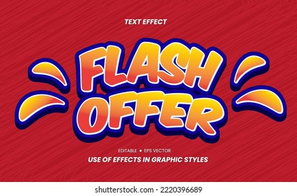 Flash Offer Text - Text can be edited Again Via Graphic Style Settings. Used As Celebration Design Elements, Promotional Text Media and Others.