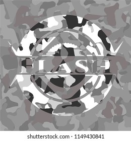 Flash on grey camouflage texture