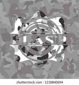 Flash on grey camouflaged texture