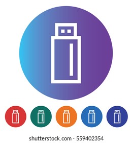 Flash Pen Drive Flat minimal icon vector