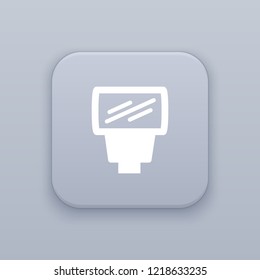 Flash, photograph button, best vector on a gray background
