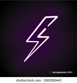 Flash pink glowing neon icon. Glowing sign logo vector
