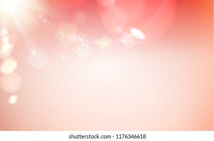 Flash of pink light sparkle. shines at the end of the streak on light coloured background. Vector illustration