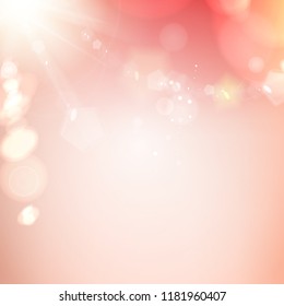 Flash of pink light sparkle. shines at the end of the streak on light coloured background. Vector illustration