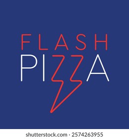 Flash Pizza logo lineal vector