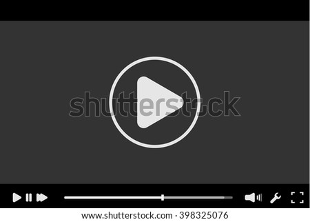 flash video player template Black flat video player bar template for your design. Trendy.