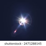 Flash, realistic highlights, glowing effects, camera light, sunlight reflection, stars, isolated highlights, sparkling highlights. Isolated on transparent background, png. Celestial, space elements

