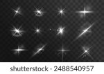 Flash, realistic highlights, glowing effects, camera light, sunlight reflection, stars, isolated highlights, sparkling highlights. Isolated on transparent background, png. Celestial, space elements