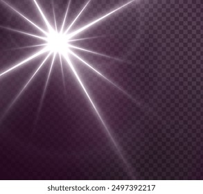 Flash, realistic highlights, glowing effects, camera light, sunlight reflection, stars, isolated highlights, sparkling highlights. Isolated on transparent background, png. Celestial, space	
