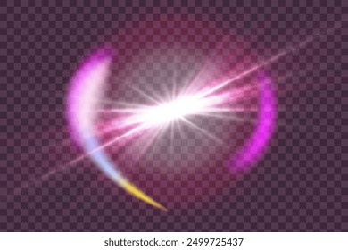 Flash, realistic highlights, glowing effects, camera light, sunlight reflection, stars, isolated highlights, sparkling highlights. Isolated on transparent background, png. Celestial, space