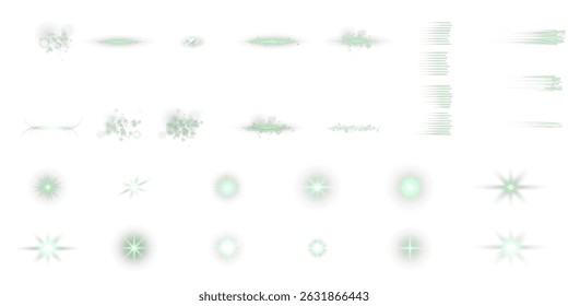 Flash, realistic highlights, glowing effects, camera light, sunlight reflection, stars, isolated highlights, sparkling highlights. Isolated on transparent background, png. Celestial, space	
