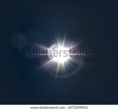 Flash, realistic highlights, glowing effects, camera light, sunlight reflection, stars, isolated highlights, sparkling highlights. Isolated on transparent background, png. Celestial, space elements