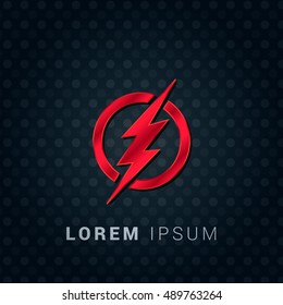 The Flash Red Chromium Precious Metallic 3D Icon / Logo Design