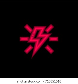 Flash red glowing neon ui ux icon. Glowing sign logo vector