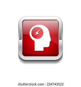 Flash Red Vector Icon Button