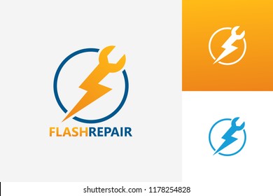 Flash Repair Logo Template Design Vector, Emblem, Design Concept, Creative Symbol, Icon