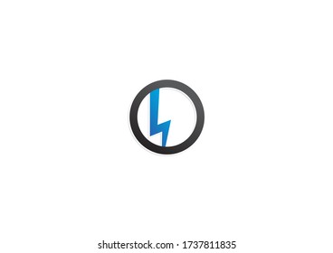Flash in round circle logo design symbol