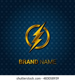 The Flash Royal Golden & Blue Metallic Premium Corporate Logo / Icon