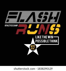 flash runs design typography vector illustration for print
