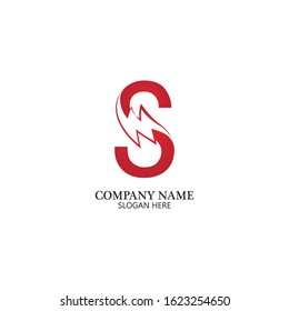 Flash s letter thunderbolt logo vector template icons