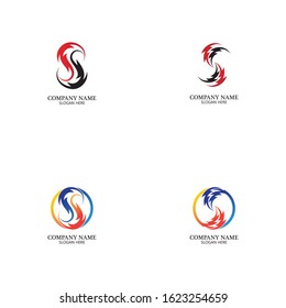 Flash s letter thunderbolt logo vector template icons
