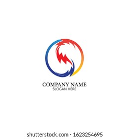Flash s letter thunderbolt logo vector template icons
