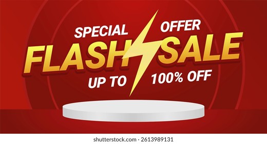Flash Sale Up to 100% Off Ecommerce Promotion Graphic Template Design