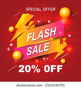Flash Sale 20% Template with Gradient Color Concept